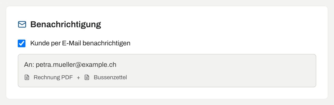 Schritt 3: Kunde per E-Mail benachrichtigen